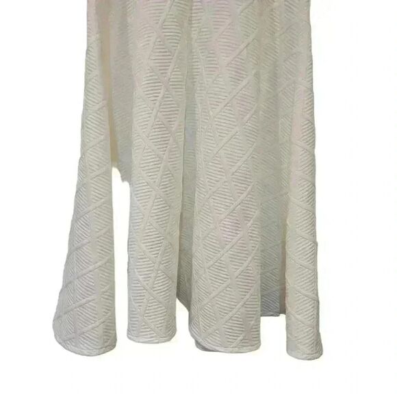 Rihoas Women's Off White Poly The Argyle Embossed Mini Dress NEW - Picture 13 of 16